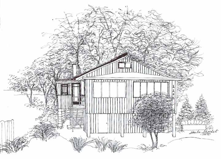 Drawing of the family cottage